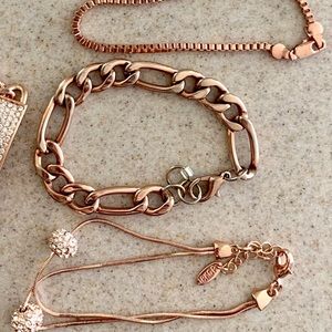 3 rose gold plated brackets